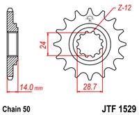 Ritzel Kawasaki GPZ1100 E/ZRX1100/1200 16/17 Z�hne 1 St�ck.