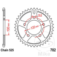 Kettenrad Alu Aprilia  525 Teilung 42 Z�hne JTR702